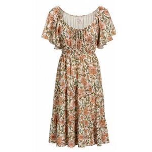 Dizzy Lizzy Floral Babydoll Midi Dress Womens Small Garden Romantic Feminine